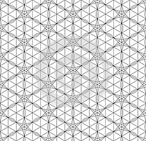 Seamless pattern based on Japanese geometric ornament .Black and white