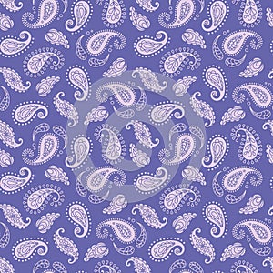 Seamless pattern based on ornament paisley Bandana print. Vector background