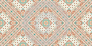 Seamless pattern based on ornament paisley Bandana Print. Vector ornament paisley Bandana Print. Silk neck scarf or