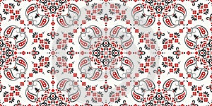 Seamless pattern based on ornament paisley Bandana Print. Vector ornament paisley Bandana Print. Silk neck scarf or