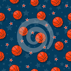 The seamless pattern on the basketball theme.