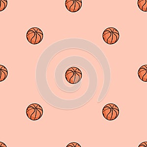 The seamless pattern on the basketball theme.