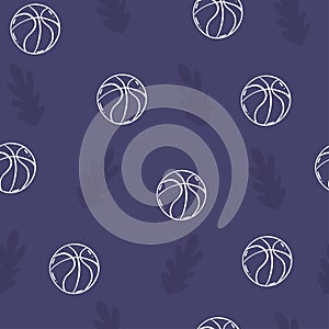 The seamless pattern on the basketball theme.