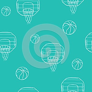 The seamless pattern on the basketball theme.