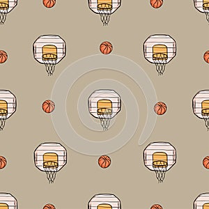 The seamless pattern on the basketball theme.