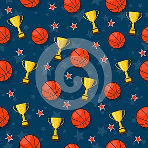 The seamless pattern on the basketball theme.