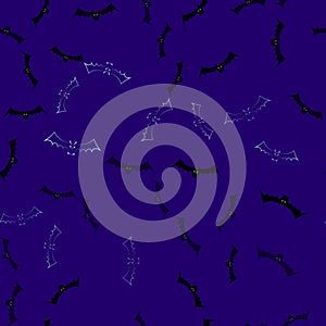 Seamless pattern with bats. Vector