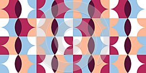 Seamless pattern in bauhaus style. Endless texture. Abstract pattern from simple geometric figures. For use in web