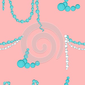 seamless pattern, beads in color.