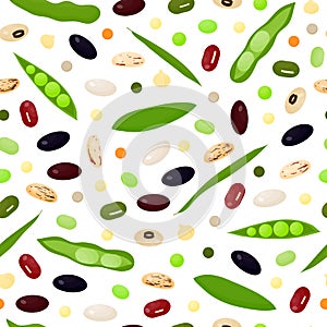 Seamless pattern with beans.