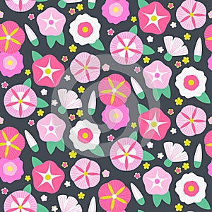 Seamless pattern with beautiful bindweeds