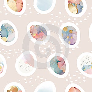 Seamless pattern with beautiful Easter eggs. Vector illustration