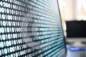 Binary data on LCD screen seamless pattern, digital code