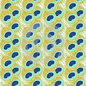Seamless pattern Bird peacock feather. vector illustration