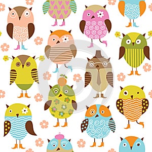 Seamless pattern with birds photo