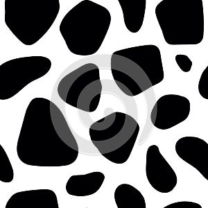 Seamless pattern with black jaguar leopard animal skin print texture fur