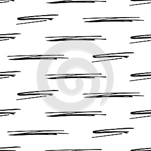 Seamless pattern with black pencil brushstrokes