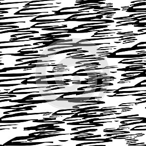 Seamless pattern with black pencil brushstrokes