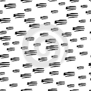 Seamless pattern with black pencil brushstrokes