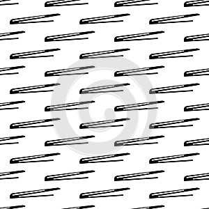 Seamless pattern with black pencil brushstrokes