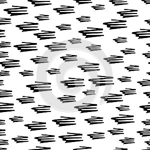 Seamless pattern with black pencil brushstrokes