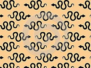 Seamless pattern black silhouettes of snakes. Vector illustration