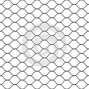 Seamless pattern, black thin wavy lines on white
