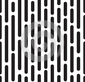 Seamless pattern. Black vertical rounded lines on white background.