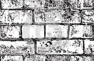 Seamless pattern with black and white brick wall