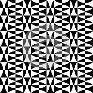 Seamless pattern. Black and white geometric background. Vector art.