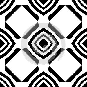 Ornaments triangles black and white seamless pattern.