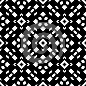 Black geometric seamless pattern.Black and white design rectangel in cloud shape in centar illustration. photo
