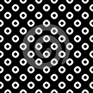 Seamless pattern. Black & white rings. Pattern with dots.