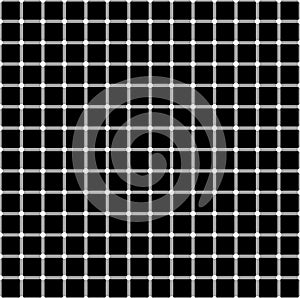 Seamless pattern with black white squares. The effect of optical illusion. Vector illusory background, texture