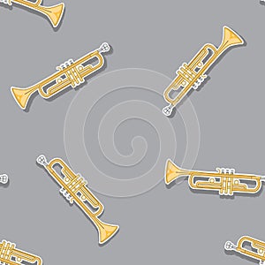 Seamless pattern blow pipe on grey background. Vector image