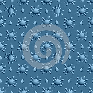 Seamless pattern with blue drops