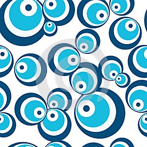 seamless pattern with blue evil eye vector