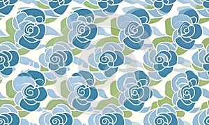 Seamless pattern with blue flowers. Floral background. Vector illustration