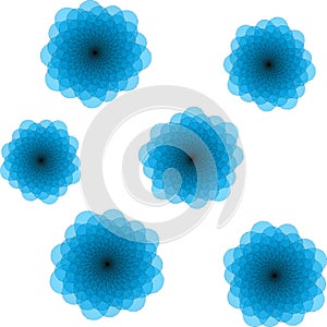 Seamless pattern with blue flowers - vector illustration