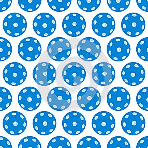 Seamless Pattern of Blue Indoor Balls for Pickleball