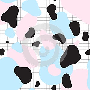 Seamless pattern of blue and pink spots