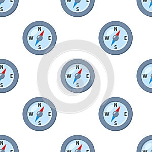 Compass Flat Icon Seamless Pattern
