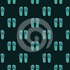 Seamless pattern blue slippers in summer in 3D