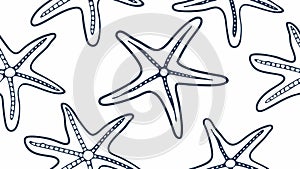 Seamless pattern of blue starfish on a white background vector design Generative AI
