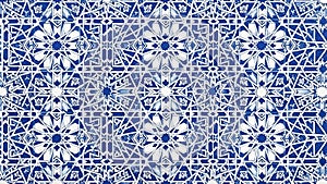 A blue and white pattern on a white background (ai generated)