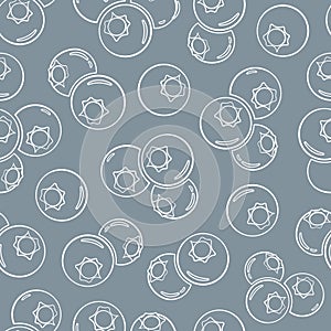 Seamless pattern with blueberries; hand drawing vector large blueberry.