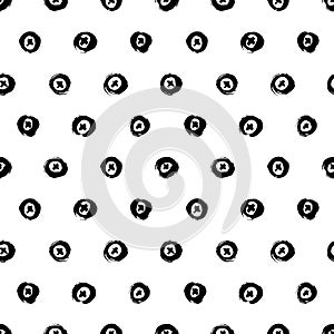Seamless pattern with bold circles and crosses.