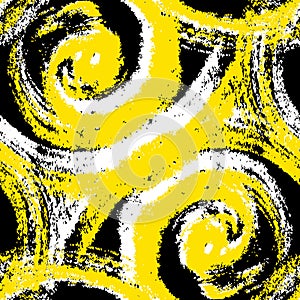 Seamless pattern with bold swirling brush strokes