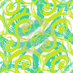 Seamless pattern with bold swirling brush strokes