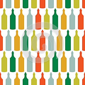 Seamless pattern with bottles and kettles